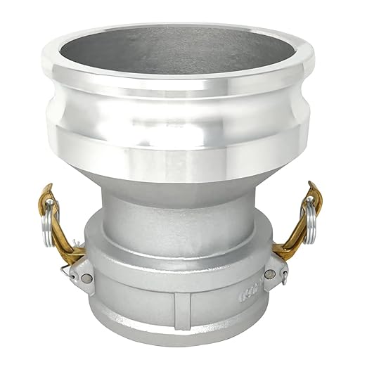 Gloxco Aluminum Type DA Cam and Groove Hose Fitting, Reducer, 4" Female Camlock x 6" Male Camlock (CAM-4060-DA-AL)