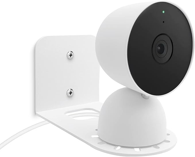 Large Metal Wall Mount Holder fits for Google Nest Indoor 2nd Generation Wired Security Cam, Flexible Installation Camera Shelf for Better View Angle Mount on Wall Deck,1 Pack