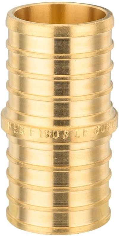 (Pack of 200) EFIELD Pex Barb Crimp Brass Fittings 1-Inch x 1-Inch Straight Couplings, ASTM F1807, UPC Certified (200),(PEX1807010-200PCS)