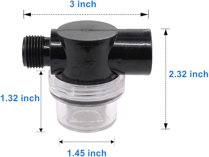 Twist-On Pipe Water Pump Strainer,RV Water Pump Filter Compatible With Shurflo Or Wfco,1/2" Npsm Inlet/Outlet With 80 Mesh Stainless Steel Filter Screen For RV Marine Replacement 2 Pack