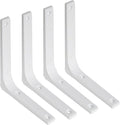 SAYAYO Wall Shelf Brackets White, 6 x 5 Inch Iron Metal Shelf Brackets L Shaped Corner Support Brackets for DIY Floating Shelf, 4 PCS
