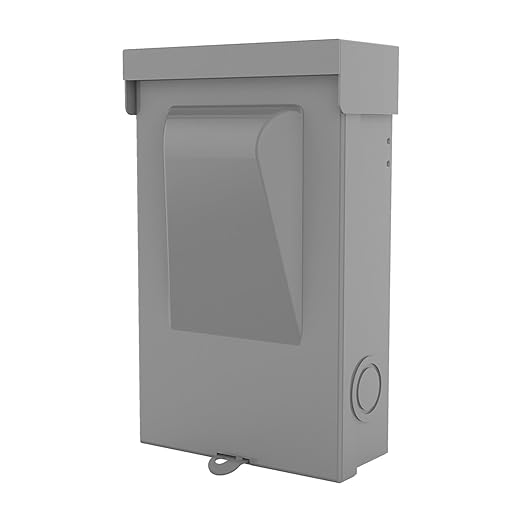 240VAC 30 Amp Fused AC Disconnect Box, Outdoor Waterproof Metal Enclosure with Pull-Out Switch - for Home & Light Commercial HVAC, Condensing Units & Air Conditioning Systems - UL Listed