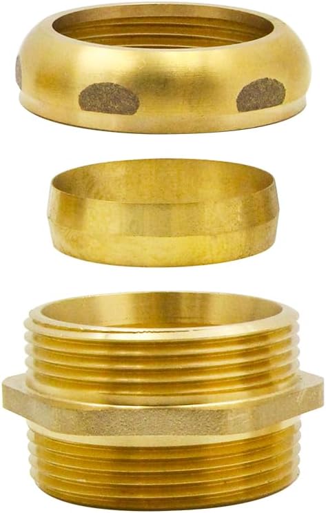 ZM Fire Equipment Trap Adapter Brass Hexagonal Fitting (1-1/2" MIP x 1-1/2" Slip-Joint)