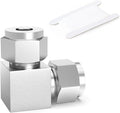 TAISHER 1PCS 304 Stainless Steel Square 90 Degree Compression Tube Pipe Fitting Connector, 3/8" Tube OD x 3/8" Tube OD Adapter