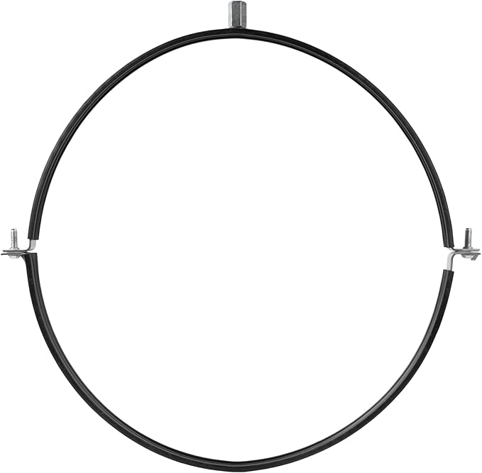 14" Inch Galvanized Pipe Hanger with Rubber - Conduit Mounting Clamp - Tube Brackets - Pipe Clamps - Tube Wall Mounting Bracket Clamp - Rigid Conduit Holder - PVC and Metal Pipe Attachment Hanger