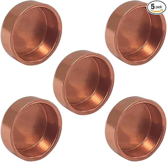 Joywayus 5PCS Plumbing 1" Solder Copper Pipe End Cap, Pressure Sweat Plug Socket Pipe Fitting Solder Connection