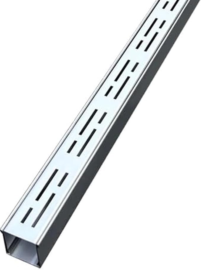 Channel Drains Narrow Pool Deck Drain Grate Under Trench Drainage System 304 Stainless Steel U Shaped Drain Kit, Pipe for Outdoor Patio Balconies 39.4x2x2 in