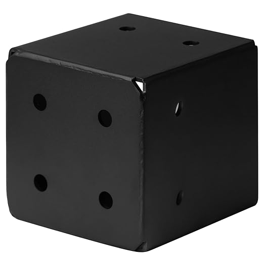 8x8 Post Base, Heavy Duty Steel Fence Base, Anchor Bracket Deck Supports Porch Railing Holder, Inner Size 7-1/2" for 8x8 Nominal Lumber, Thickness 5/32"(8 Gauge)