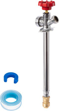 SUNGATOR Push Fit Frost Free Sillcock, 10" Anti-Siphon Hydrant, 3/4-Inch Hose Bibb x 1/2-Inch Push Adapter, No Lead Brass Valve with Tape & Disconnect Clip, Push-to-Connect