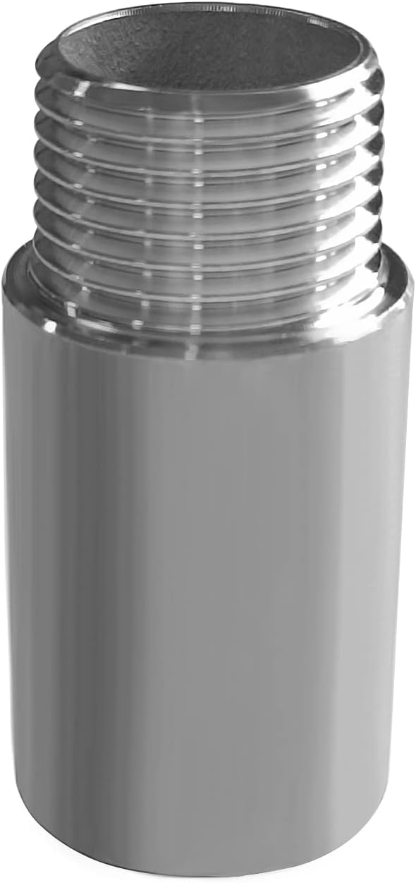 Beduan Stainless Steel Pipe Fittings, 3/8" NPT Male x 3/8" NPT Female Threaded, 2" Length Nipple Cast Pipe (Pack of 2)