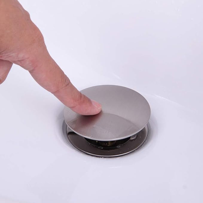 Bathroom Faucet Vessel Vanity Sink Pop Up Drain Stopper with Overflow, Brushed Nickel D500031BN