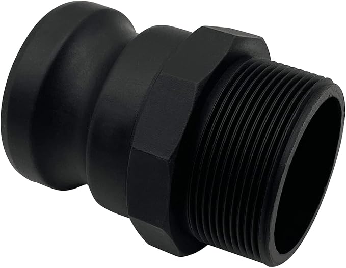 BITOBITOTU 2PCS Camlock Fittings Poly NPT F-300 3" Type F Standard Couplings Cam lock Fittings Polypropylene Cam Groove Fitting Male Camlock with Male Threads (3 inch, Type F)