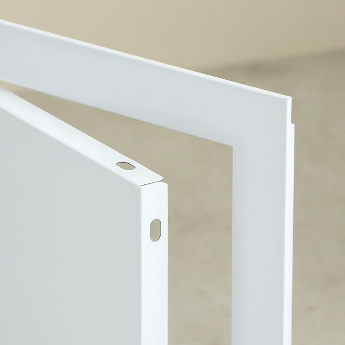 QWORK Aluminum Alloy Access Panel 8" x 8" – Service Shaft Door with Screwdriver Latch for Drywall & Ceiling, White