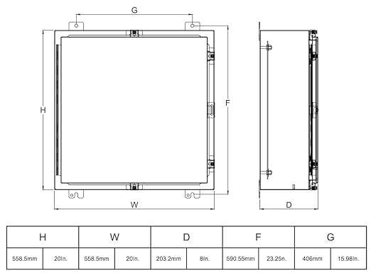 MJ-Box Steel Electrical Enclosure Box 22 x 22 x 8 304 Stainless Steel Explosion Proof Electrical Box IP66 Waterproof & Dustproof Outdoor/Indoor NEMA 4X Stainless Steel Enclosure