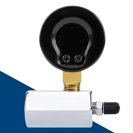 SENCTRL 0-100 Psi Gas Pressure Test Gauge, 2" Dial Size, 3/4" FNPT Connection, Brass Valve, Chrome Plated Steel Body Assembly