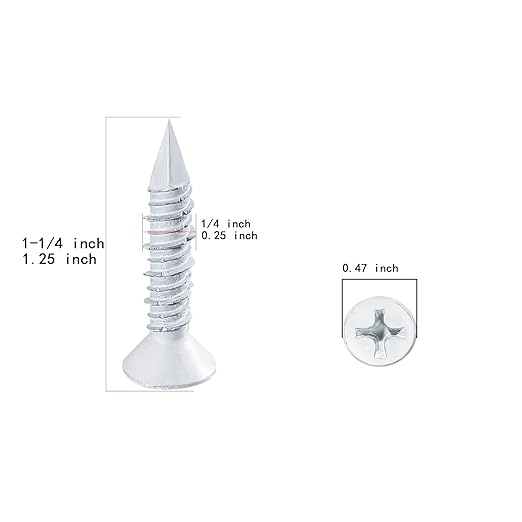 WenSilon(100 PCS) 1/4" x1-1/4 White Concrete Screw Anchor White Flat Head for Anchoring to Masonry, Block or Brick Stucco