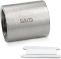 SANATO 1 Pcs SS 304 Forging Nipple Cast Piple, 1/4" NPT x 1/4" NPT Female Threaded, 50mm Piple Fittings