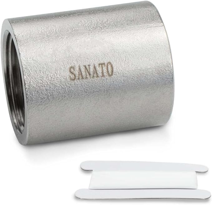 SANATO 1 Pcs SS 304 Forging Nipple Cast Piple, 1/4" NPT x 1/4" NPT Female Threaded, 50mm Piple Fittings