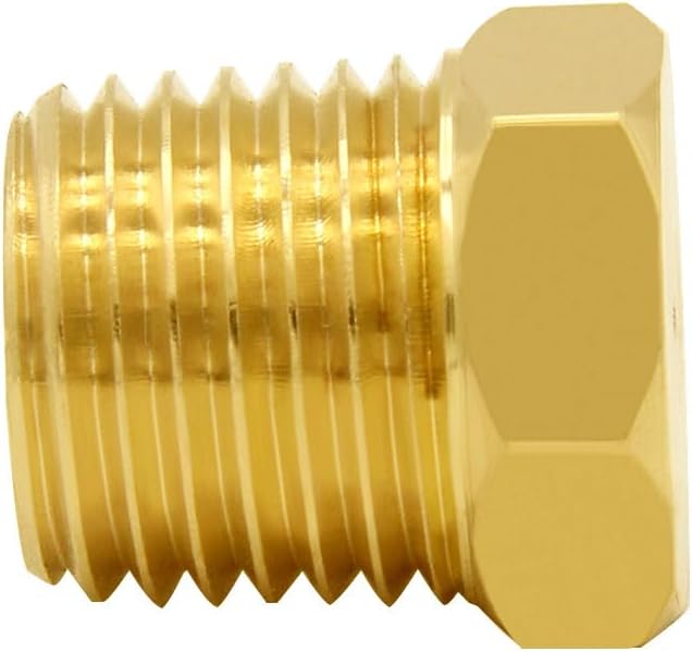 Joywayus 1/8" NPT Male Pipe Plug Outer Hex Thread Socket Plug Brass Fitting (Pack of 5)