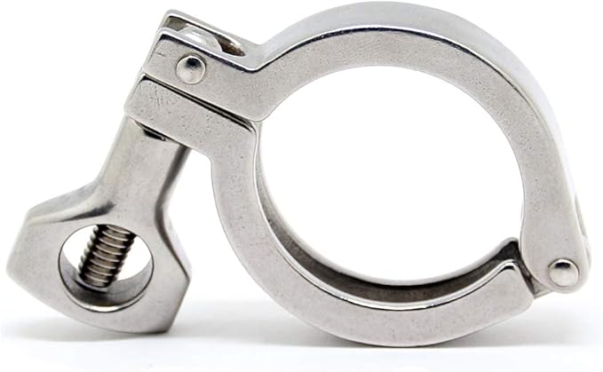 Stainless Steel 304 Single Pin Heavy Duty Tri Clamp with Wing Nut for Ferrule TC 1.5" with 1 pc Silicone Gasket