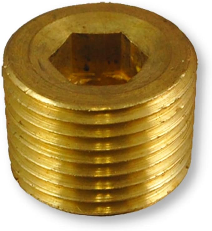 3/8" NPTF Brass Countersunk Internal Hex Head Male Pipe Thread Plug Fitting | 33155-06