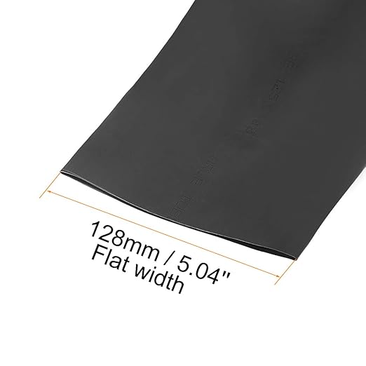 uxcell Heat Shrink Tubing, 80mm Dia 128mm Flat Width 2:1 Rate Shrinkable Tube Cable Sleeve 1m - Black