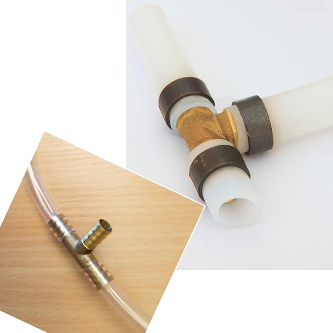 25 Pack 1/2" PEX Fittings, PEX Tee Fittings, Brass PEX Fittings for PEX Tubing Pipe