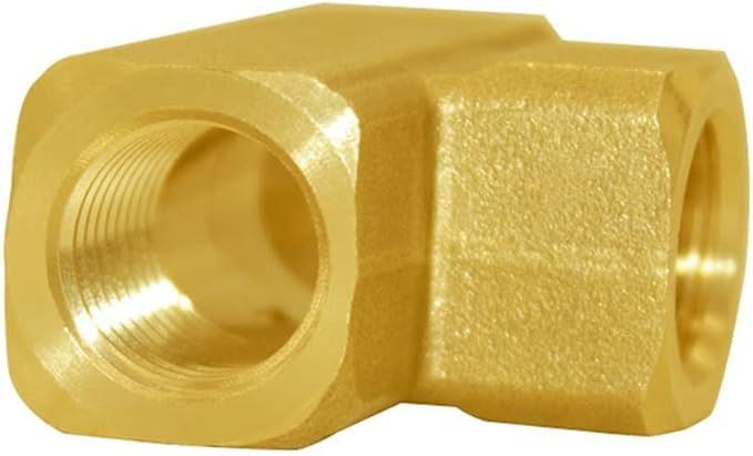 Joywayus 2PCS Brass Tee Pipe Fitting 3/8" x 3/8" x 3/8" NPT Female Barstock 3 Way Hose Fitting