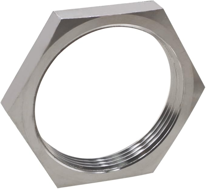DERNORD Cast Pipe Fitting Stainless Steel 304 Hex Locknut 2 Inch NPT Female