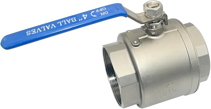 DAN SPEED 4" NPT Female 316 Stainless Steel Full Port Ball Valve Vinyl Handle WOG1000