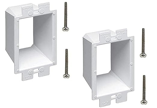 BE1 10pcs Electrical Outlet Box Extender with 20 Screws, Box Electrical Power Outlet Box Extender, Singer Gang Power Switch Receptacles Accessories (SLK1) (10)