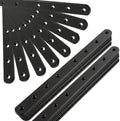 24Pack Straight Brackets Black Mending Plate 10In Metal Brackets for Brace