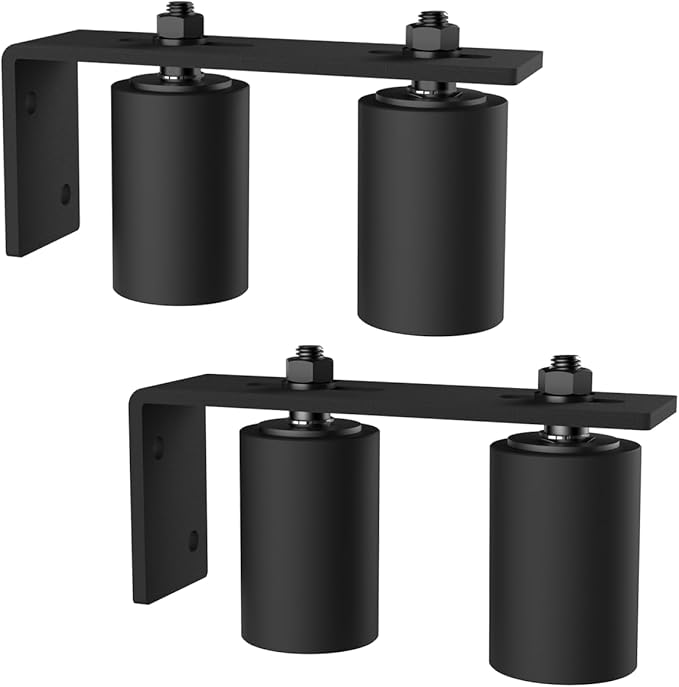 3" Gate Roller Guide with L-Bracket, Universal Adjustable Gate Guide Roller,Sliding Gate Rollers,Heavy Duty Sliding Gate Kit for Door Hardware and Sliding Gates(2Pack-Black)