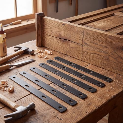 Zonon 12 Pack 12 Inch Steel Mending Plates, Straight Repair Brackets