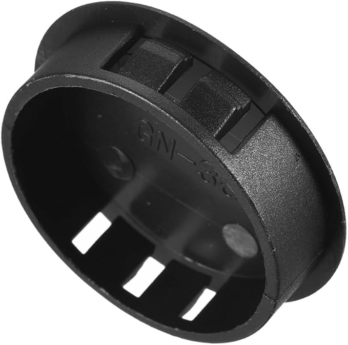 uxcell 1-1/2" Plastic Hole Plugs, 36Pcs Flush Type Panel Round Snap in Fastener Knockout Locking Plugs for Furniture Insert End Caps Panels, Black