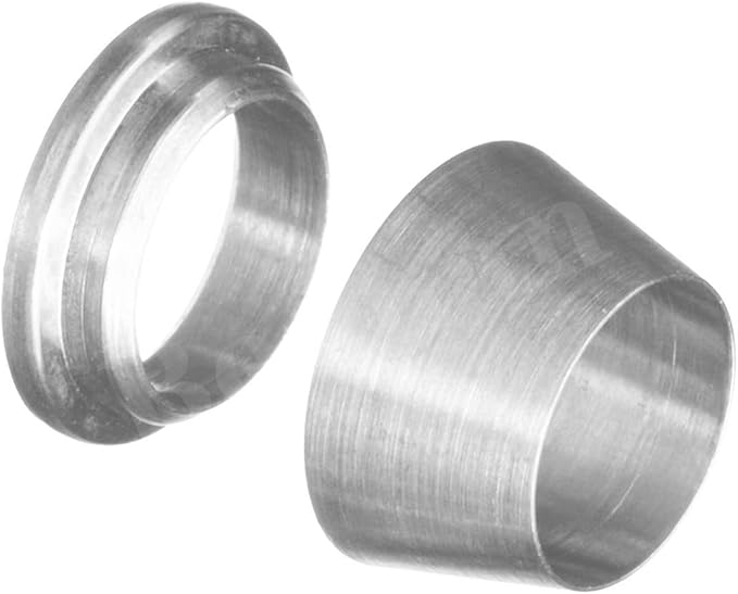 Beduan 304 Stainless Steel Compression Fitting Ferrule Sleeve 1/8" Tube OD Double Ferrule Rings Tubing Fitting