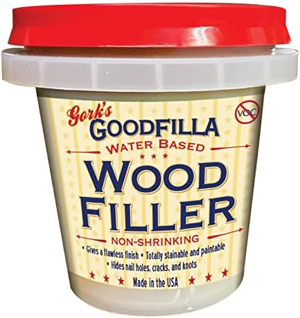 Goodfilla Ebony, 8 oz, Wood and Grain Filler, Stainable, Sandable, Zero Waste, Non-Toxic, USA Made