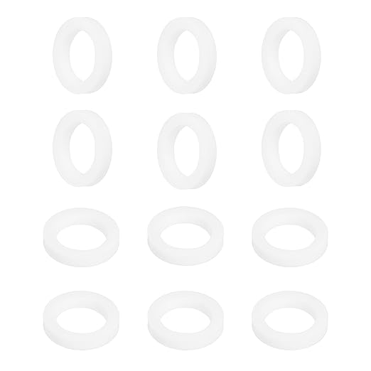 MECCANIXITY PTFE Flat Washers, 12Pack 18mm OD 12mm ID 3mm Thick Sealing Spacer Gasket Ring for Faucet Pipe Hose Bolt Machinery, White