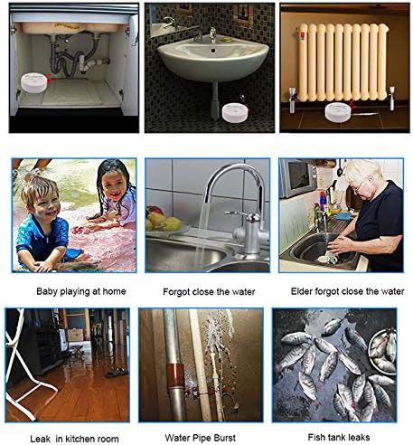 Water Overflow Leakage Alarm Sensor Detector 90dB Water Level Alarm Leak Flood Detection Home Security Alarm System
