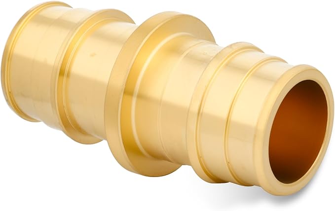 3/4 Inch PEX-A Expansion Coupling Fittings, Brass Straight Connector, PEX-A Pipe Fitting, Lead-Free Brass Plumbing Fittings for Hot and Cold Water, Potable Water (10-Pack)