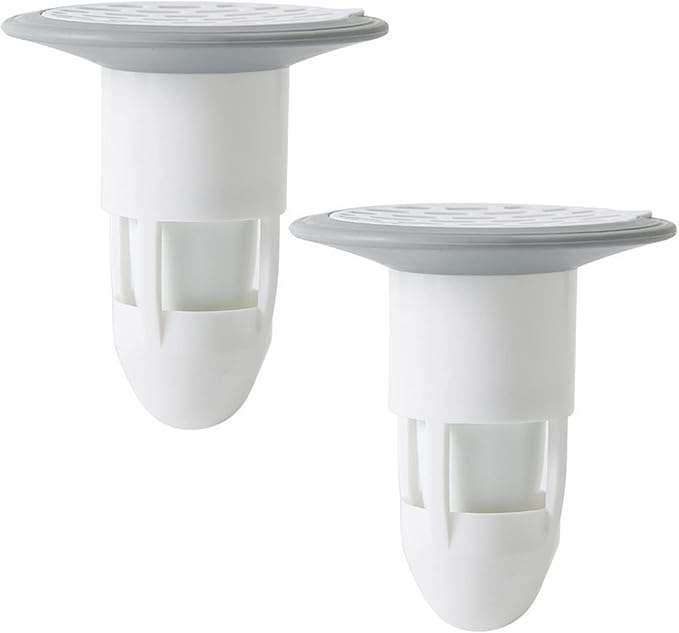 Shower Floor Drain Backflow Preventer Valve Sewer Core Drainage Insert Drain Plug Hair Catcher Gas Sealer Floor Strainer Trap Seal (White-2Pack)
