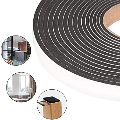 Foam Seal Tape 26 Feet Long, 1/2 Inch Wide x 1/8 Inch High Density Foam Strip Weather Stripping for Door and Window Insulation