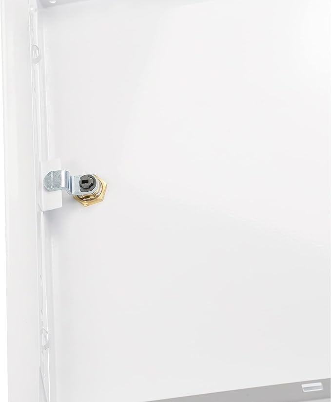 8" x 12" Lockable White Metal Access Panel. Service Shaft Door with Key for Plumbing, Electricity, Heating, Alarm. Bathroom Access Hole Cover.