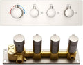 Thermostatic Shower Valve Concealed Mount, 3 Way Shower Mixing Valve Flow Can Control, Pressure Balancing, Brushed Nickel