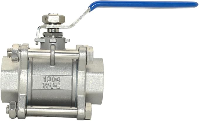Ball Valve NPT Thread - Stainless Steel 304 Female 3-Piece Full Port(1'')