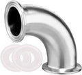 Beduan Elbow 90 Degree 1-1/2" Tube OD Stainless Steel 1.5" Tri Clamp Sanitary Pipe Fitting (Ferrule OD 50.5mm)