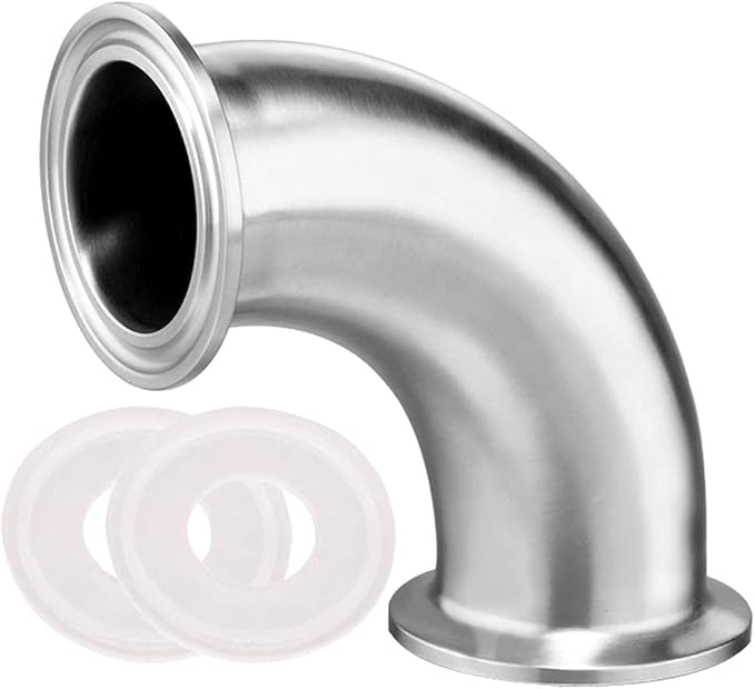 Beduan Elbow 90 Degree 1-1/2" Tube OD Stainless Steel 1.5" Tri Clamp Sanitary Pipe Fitting (Ferrule OD 50.5mm)