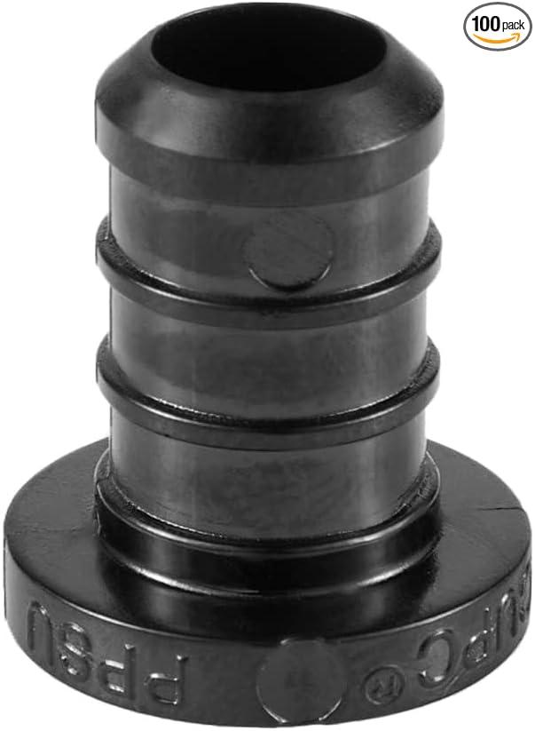 100-Pack EFIELD Pex Fittings Poly PPSU Barb Crimp 1/2-inch Plug (End Cap) For Pex Tubing, (1/2-inch),(PPSU1807041-100PCS)