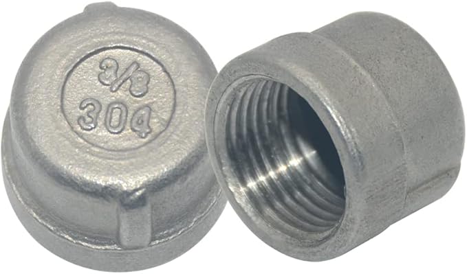 3/8" Cap,NPT Female Threaded Cast Pipe Fitting,Stainless Steel 304