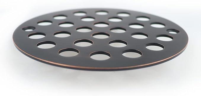 4 Inch Screw-in Round Shower Drain Cover Replacement Floor Drainer with Screws (Oil Rubbed Bronze)